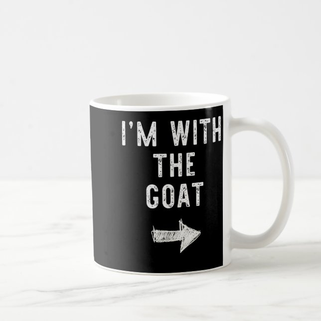 I’m With The Goat Funny Halloween Couple Costume  Coffee Mug (Right)
