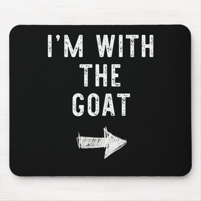 I’m With The Goat Funny Halloween Couple Costume  Mouse Mat (Front)