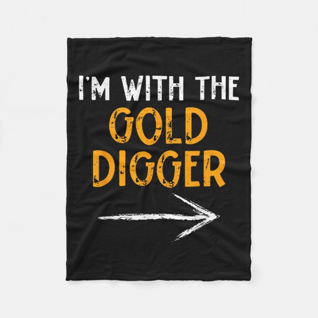 I’m With The Gold Digger Halloween Matching Couple Fleece Blanket (Front)