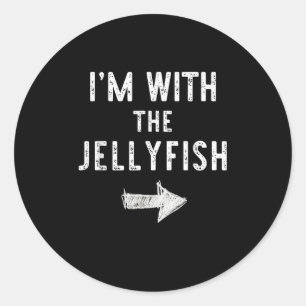 I’m With The Jellyfish Halloween Couple Costume Je Classic Round Sticker