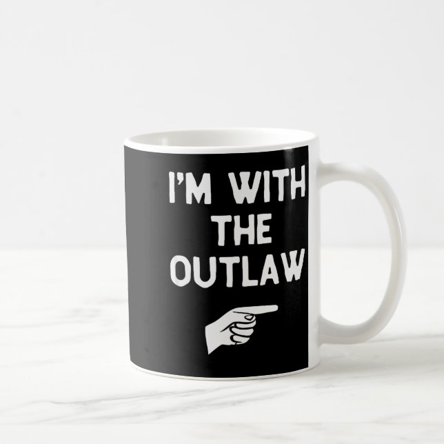 I’m With The Outlaw Funny Halloween Matching Costu Coffee Mug (Right)