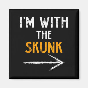 I’m With The Skunk Funny Halloween Matching Couple Magnet
