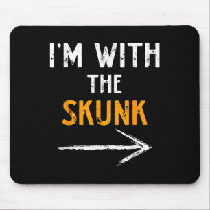 I’m With The Skunk Funny Halloween Matching Couple Mouse Mat