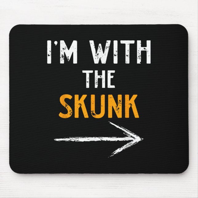 I’m With The Skunk Funny Halloween Matching Couple Mouse Mat (Front)