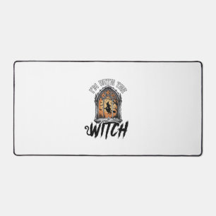 I’m With The Witch Vintage Halloween Desk Mat