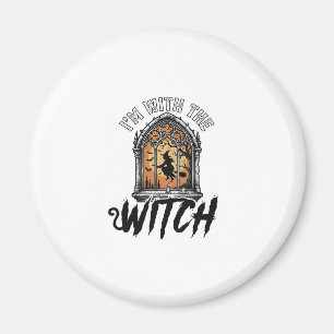 I’m With The Witch Vintage Halloween Magnet