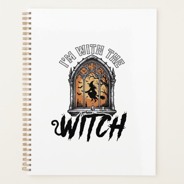I’m With The Witch Vintage Halloween Planner (Front)