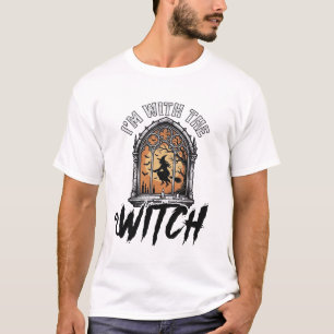 I’m With The Witch Vintage Halloween T-Shirt