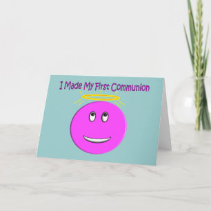 I Made My First Communion Big Pink Card