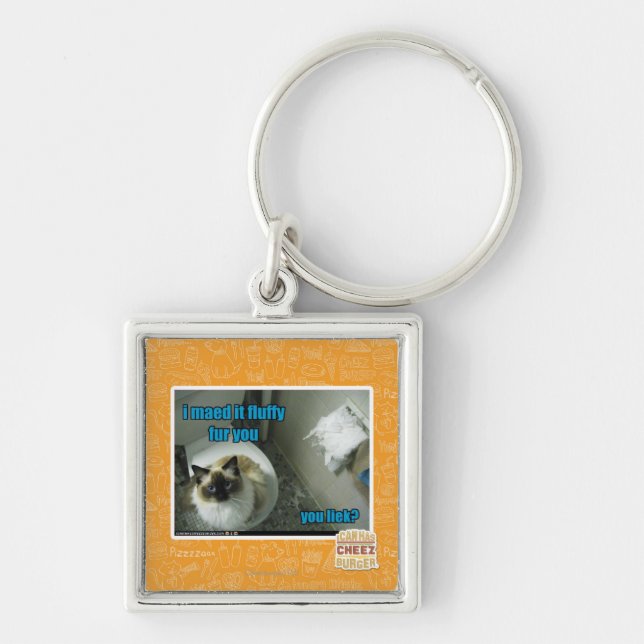 I maed it fluffy fur you key ring (Front)