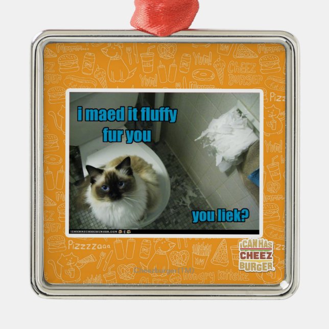 I maed it fluffy fur you metal tree decoration (Front)