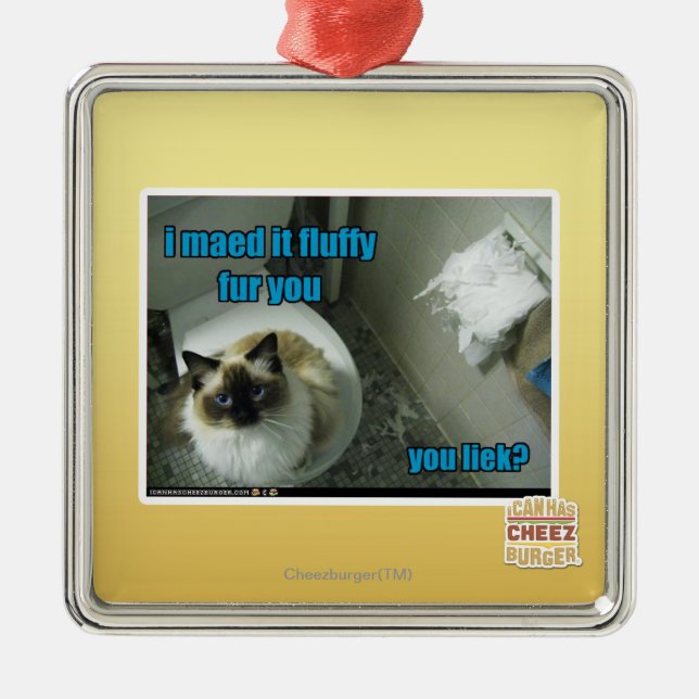 I maed it fluffy fur you metal tree decoration (Front)