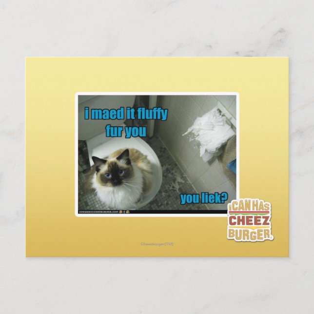 I maed it fluffy fur you postcard (Front)