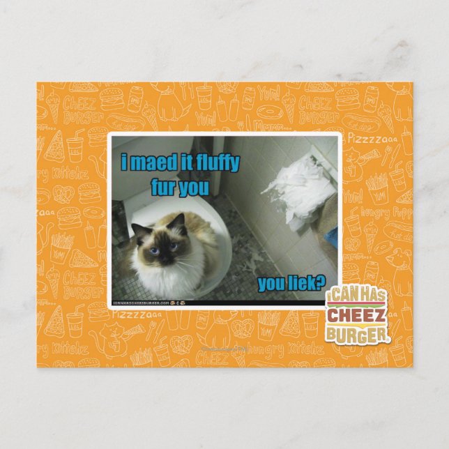 I maed it fluffy fur you postcard (Front)
