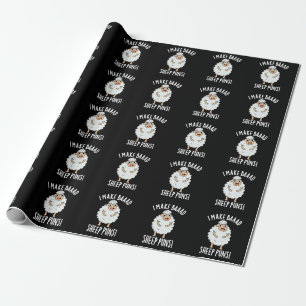 I Make Baaad Sheep Puns Funny Animal Pun Dark BG Wrapping Paper