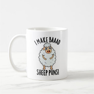 I Make Bad Sheep Puns Funny Animal Pun Coffee Mug