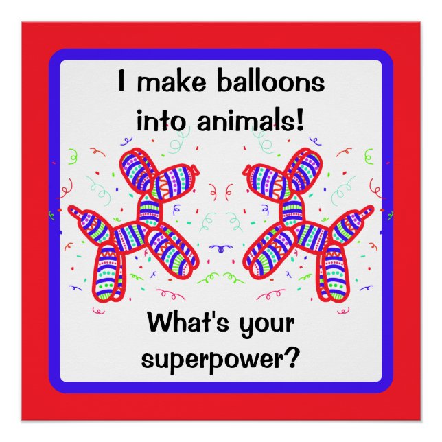 I Make Balloons into Animals Twister Poster (Front)