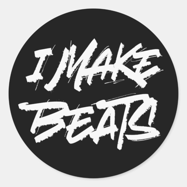I make beats classic round sticker (Front)