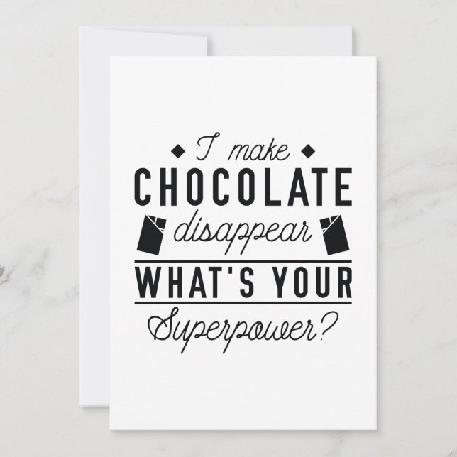 I Make Chocolate Disappear Thank You Card (Front)