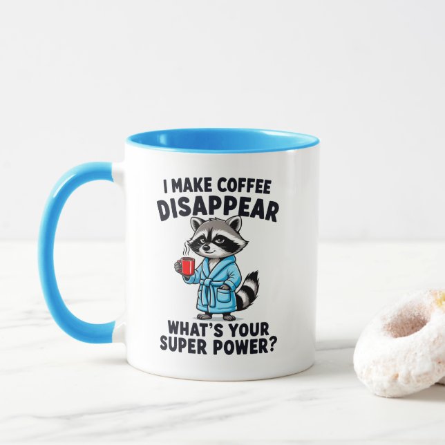 I Make Coffee Disappear -  Racoon Coffee Lover Mug (With Donut)