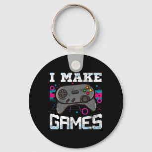 I Make Games For Video Game Developer Gift Key Ring