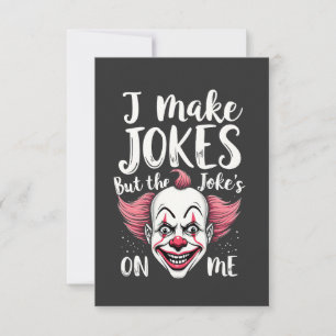 I Make Jokes But the Joke's on Me Clown Comedian Thank You Card