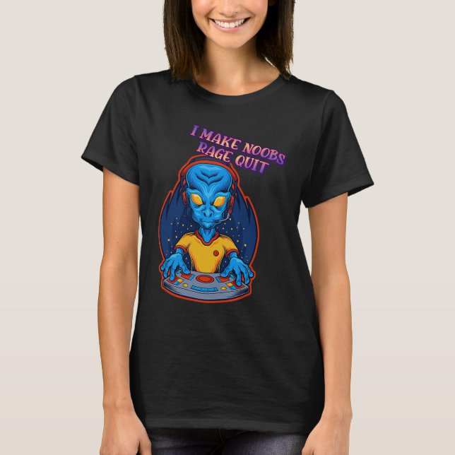 I Make Noobs Rage Quit Funny Novelty T-Shirt (Front)
