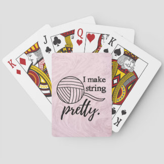 I Make String Pretty Crafts Marble Pink Playing Cards