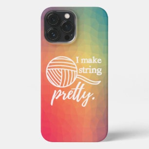 I Make String Pretty Crafts Rainbow Geometric iPhone 13 Pro Max Case