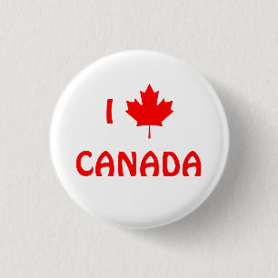 I Maple Leaf Canada Button