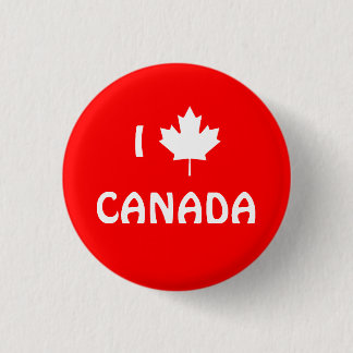 I Maple Leaf Canada Button