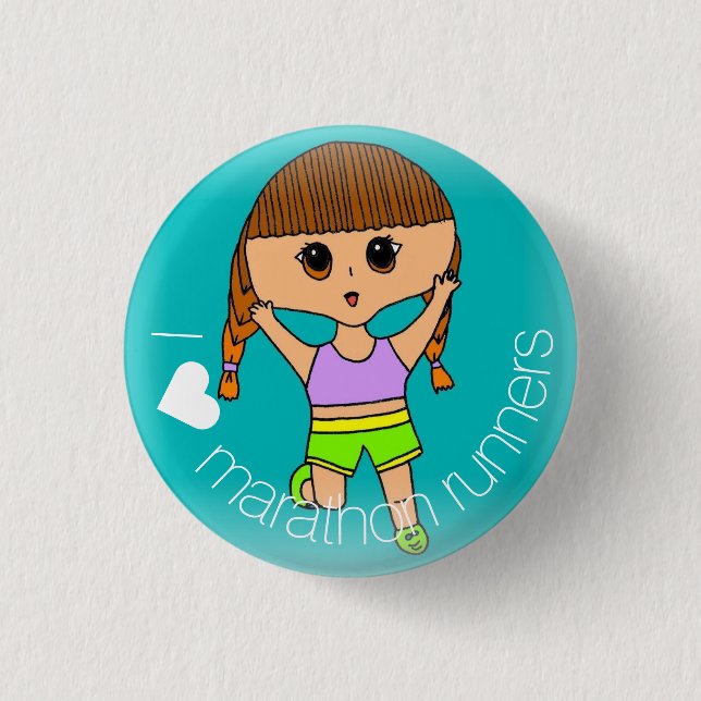 I ♥ Marathon Runners Button (Front)