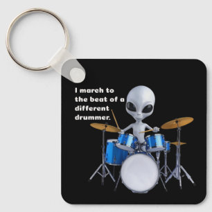 I march to the beat of a different drummer key ring