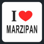 I ❤️ MARZIPAN I LOVE MARZIPAN I HEART MARZIPAN SQUARE STICKER<br><div class="desc">I ❤️ MARZIPAN I LOVE MARZIPAN I HEART MARZIPAN - Do you?</div>