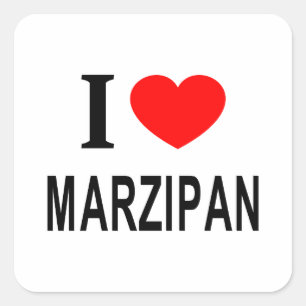 I ❤️ MARZIPAN I LOVE MARZIPAN I HEART MARZIPAN SQUARE STICKER
