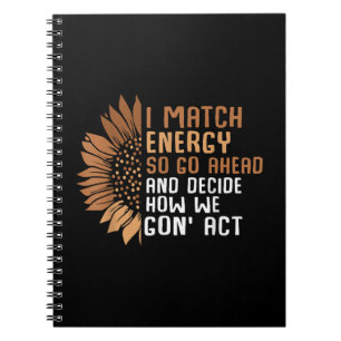 I Match Energy Empowerment African American Afro W Notebook