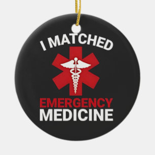 I Matched Emergency Medicine Graduation Ceramic Tree Decoration
