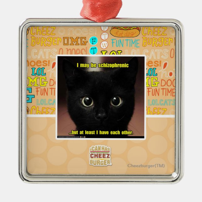 I may be schizophrenic metal tree decoration (Front)