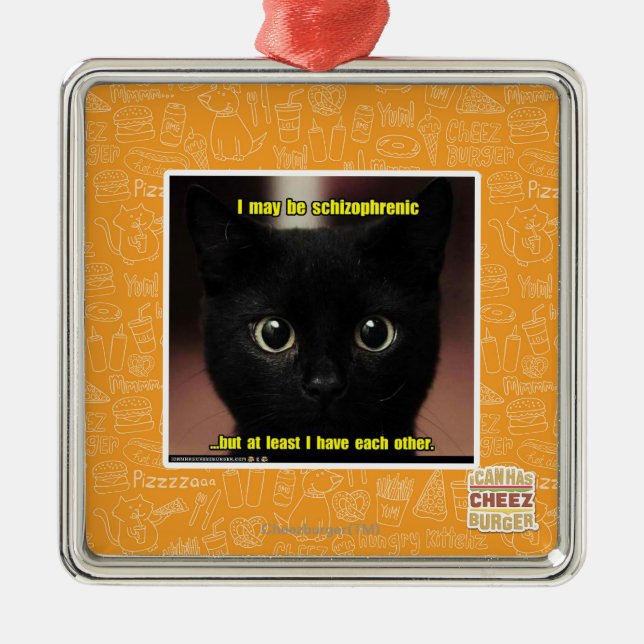 I may be schizophrenic metal tree decoration (Front)