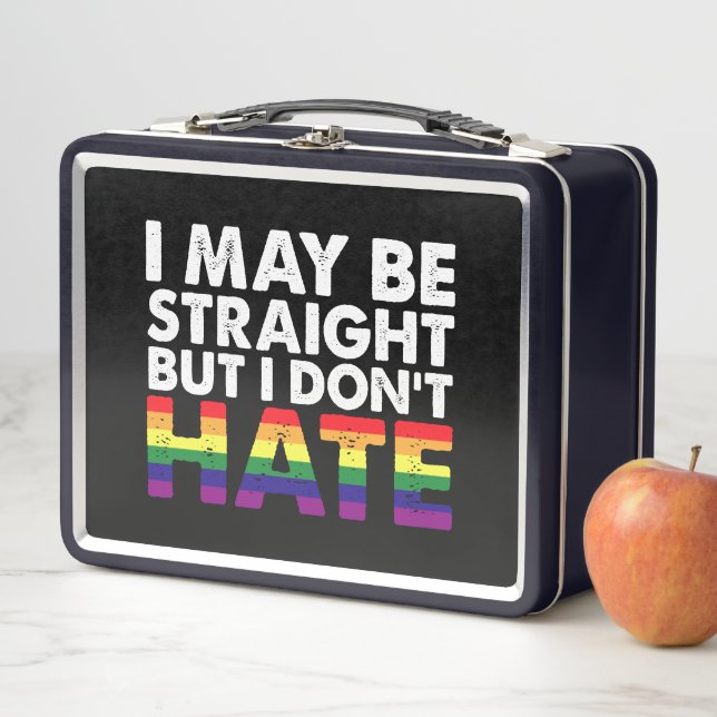 I May Be Straight But I Don't Hate LGBT Gay Metal Lunch Box (In Situ)