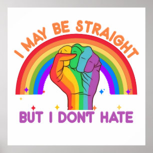 I May Be Straight But I Don't Hate LGBTQIA Pride Poster