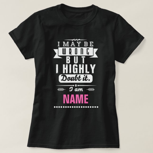 I may be wrong but I highly doubt it Name T-Shirt (Design Front)