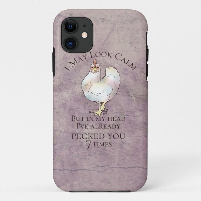 "I May Look Calm" Chicken Case-Mate iPhone Case (Back)