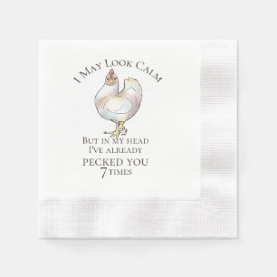"I May Look Calm" Chicken Napkin