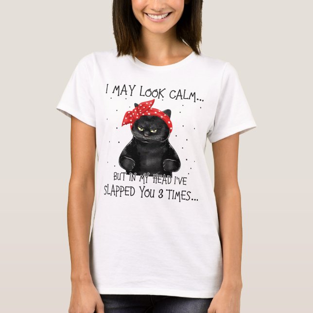 I May Look Calm In My Head I've Slapped You 3 Time T-Shirt (Front)