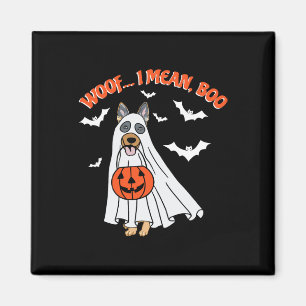 I Mean Boo Funny Ghost Dog Halloween Pumpkin Magnet