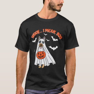 I Mean Boo Funny Ghost Dog Halloween Pumpkin T-Shirt