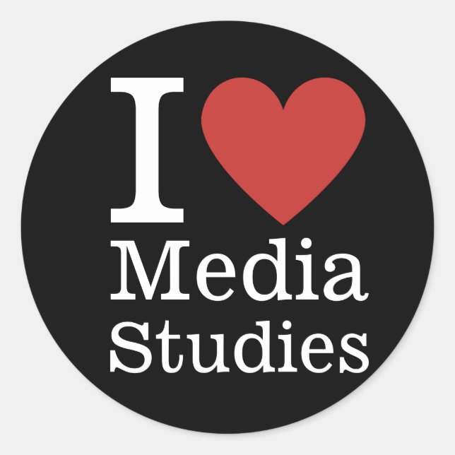 I ❤️Media Studies for Students/Faculty CUSTOM Classic Round Sticker (Front)