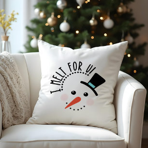 I melt for You Frosty Jolly Snow Man Christmas Cushion