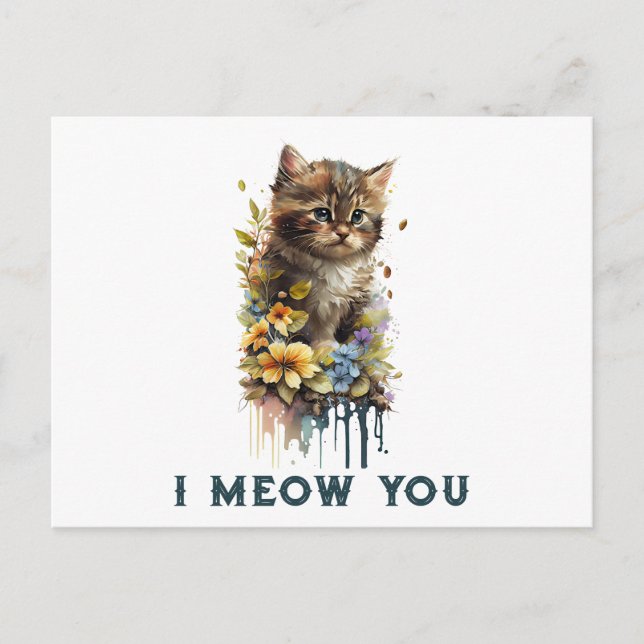 I Meow You Kitty Postcard (Front)